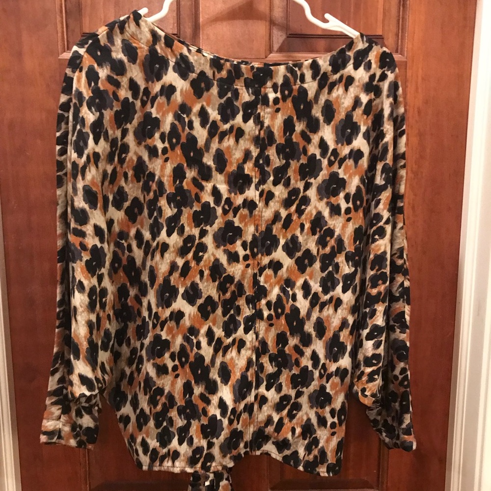 Leopard print open back top